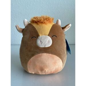 Squishmallows 10” Quinick The Brown And Orange Cow With Fuzzy Mohawk NEW 2023